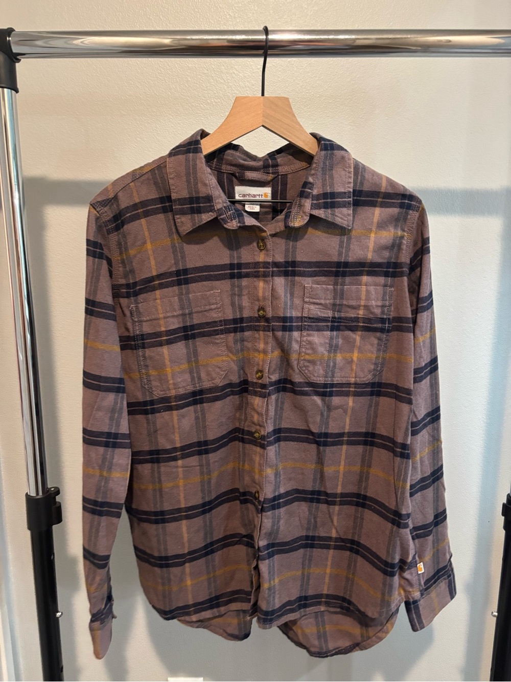 Carhartt Mauve & Plaid Button-Up Shirts - Picture 3 of 8